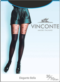 Колготки с имитацией чулок и сердечками Vinconte (30/70 Den)