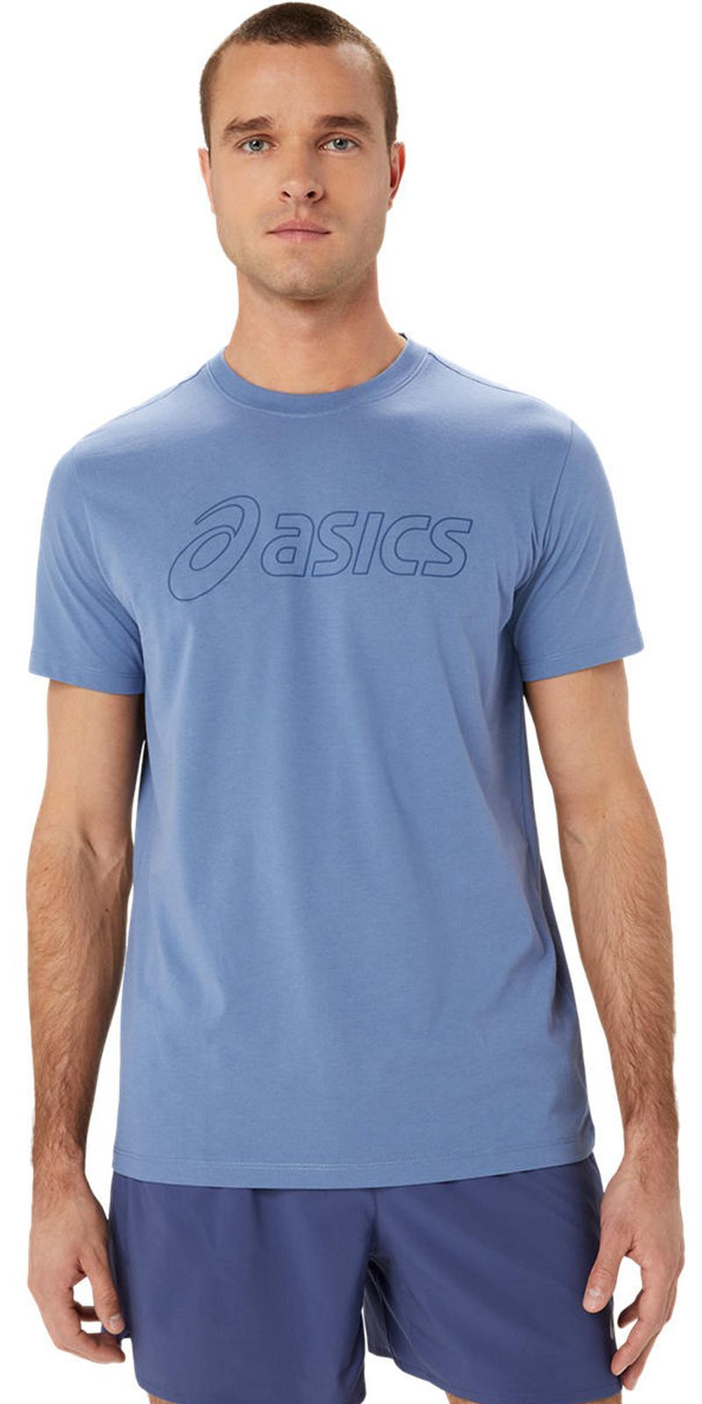 Мужская теннисная футболка Asics Logo Short Sleeve T-Shirt - небесный