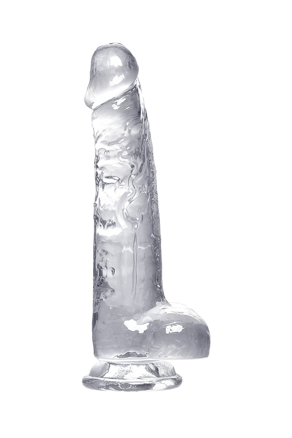 Реалистичный фаллоимитатор прозрачный 19 см (блистер)
