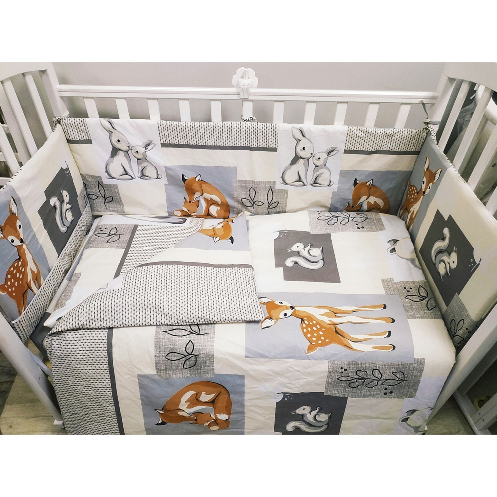 Комплект в кроватку 6-ти предметный "Лесные зверята"