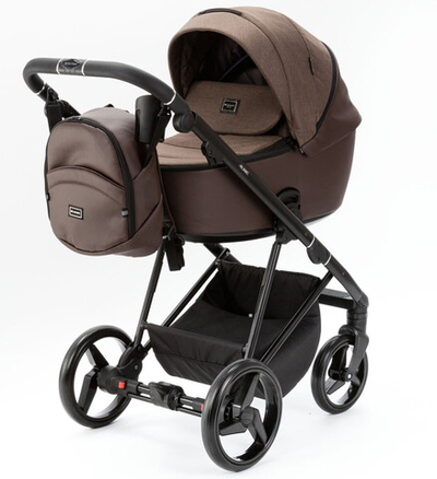 Детская коляска Adamex Blanc 2 в 1 BL-PS97 LUX (КОРИЧНЕВ+КОРИЧНЕВ.КОЖА)