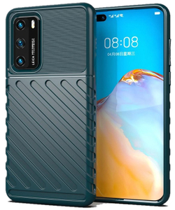 Чехол темно-зеленого цвета на Huawei P40 с текстурным рисунком, серии Onyx от Caseport