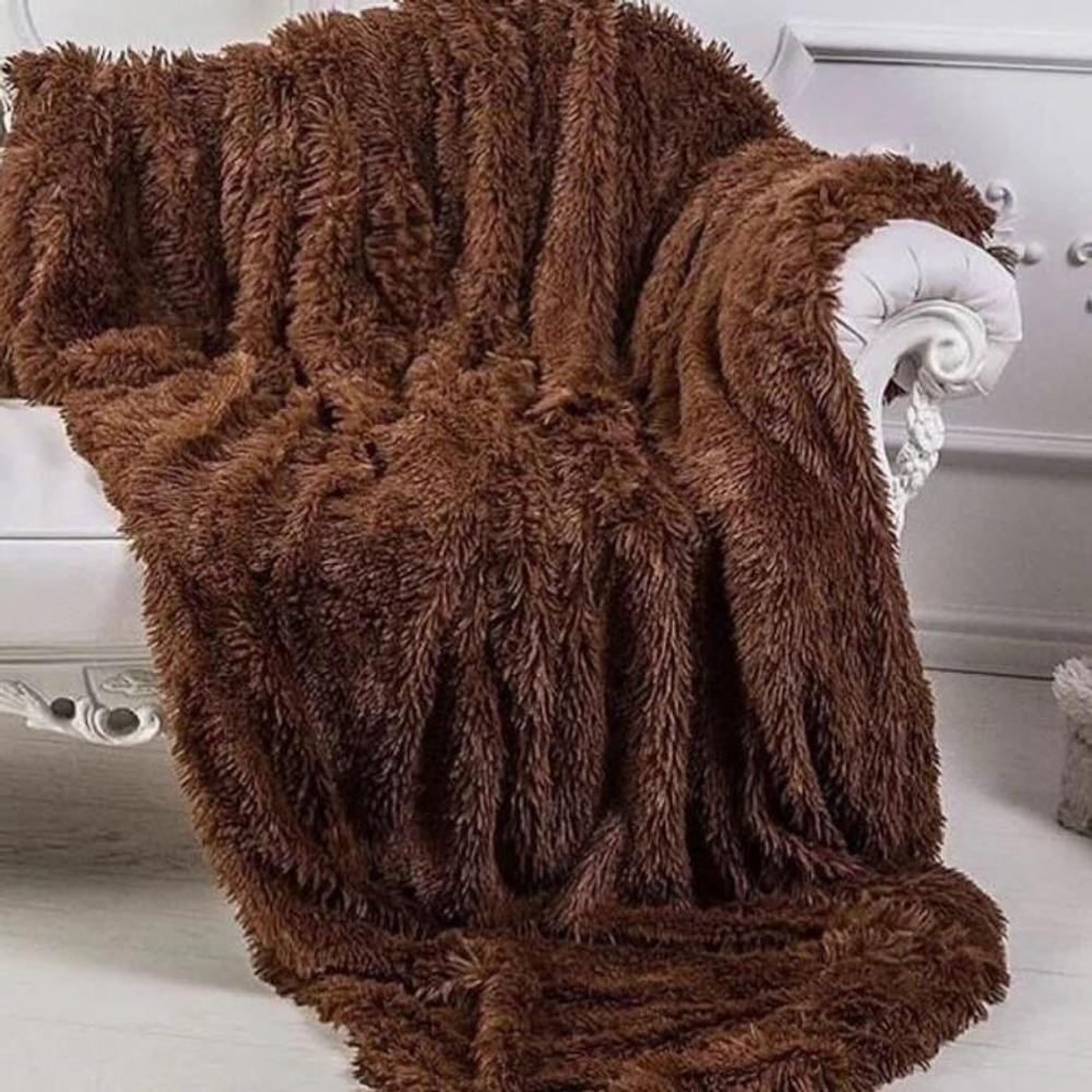 плед травка,евро,220х200,коричневый