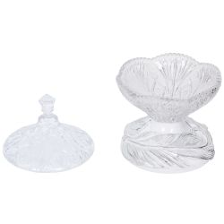 Сахарница стеклянная с крышкой Боа Белый