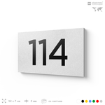 Номер на дверь квартиры 114, табличка на дверь для офиса, кабинета, аудитории, склада, белая 120х70 мм, Айдентика Технолоджи
