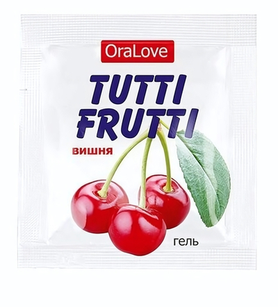 Саше гель-смазки Tutti-frutti с вишнёвым вкусом - 4 гр.
