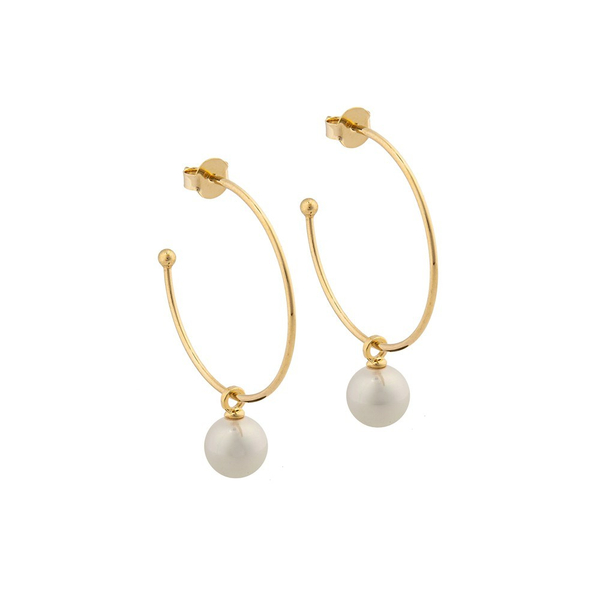 Серьги классические Possebon White Pearl A0063.1 BW/G