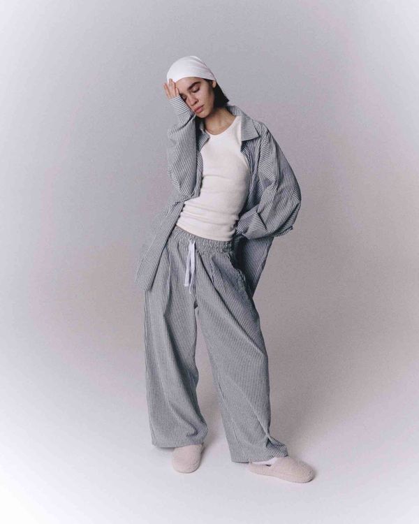 Рубашка Oversized Striped Shirt Grey - фото 3