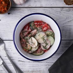 Салатник 800 мл d 15,4 см h7 см Blue Rim эмалированая сталь SUNNEX [1]