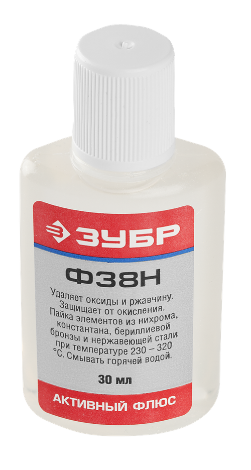 55495-030 Флюс ЗУБР Ф38Н, пластиковый флакон, 30мл