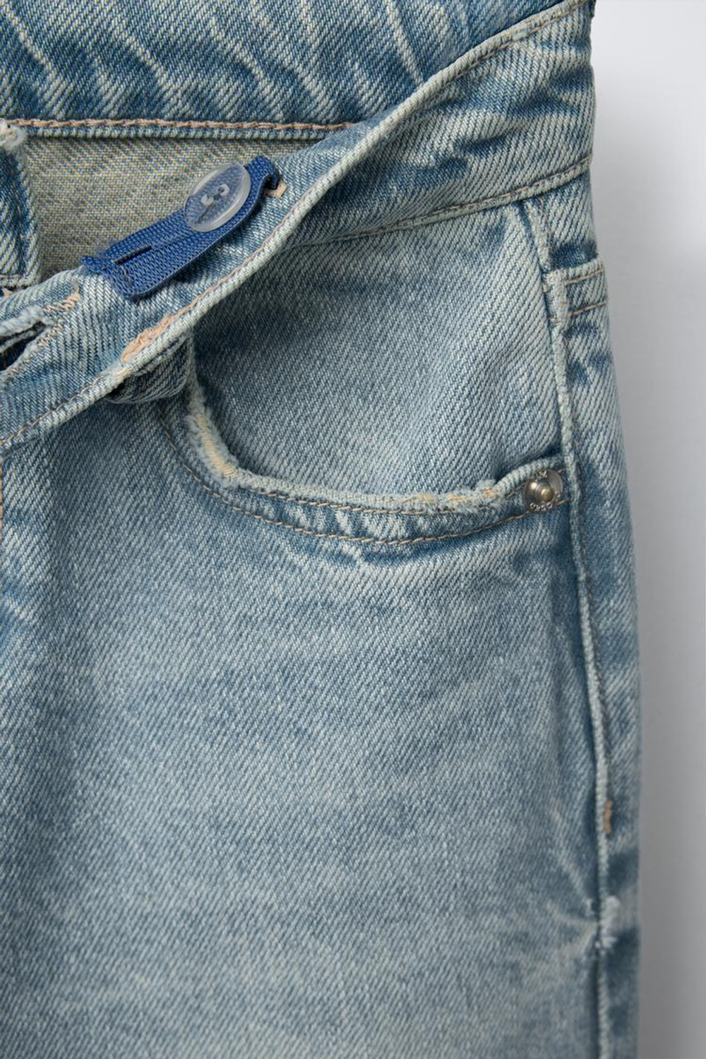 ZARA ДЖИНСЫ ШИРОКОГО КРОЯ, СИНИЙ