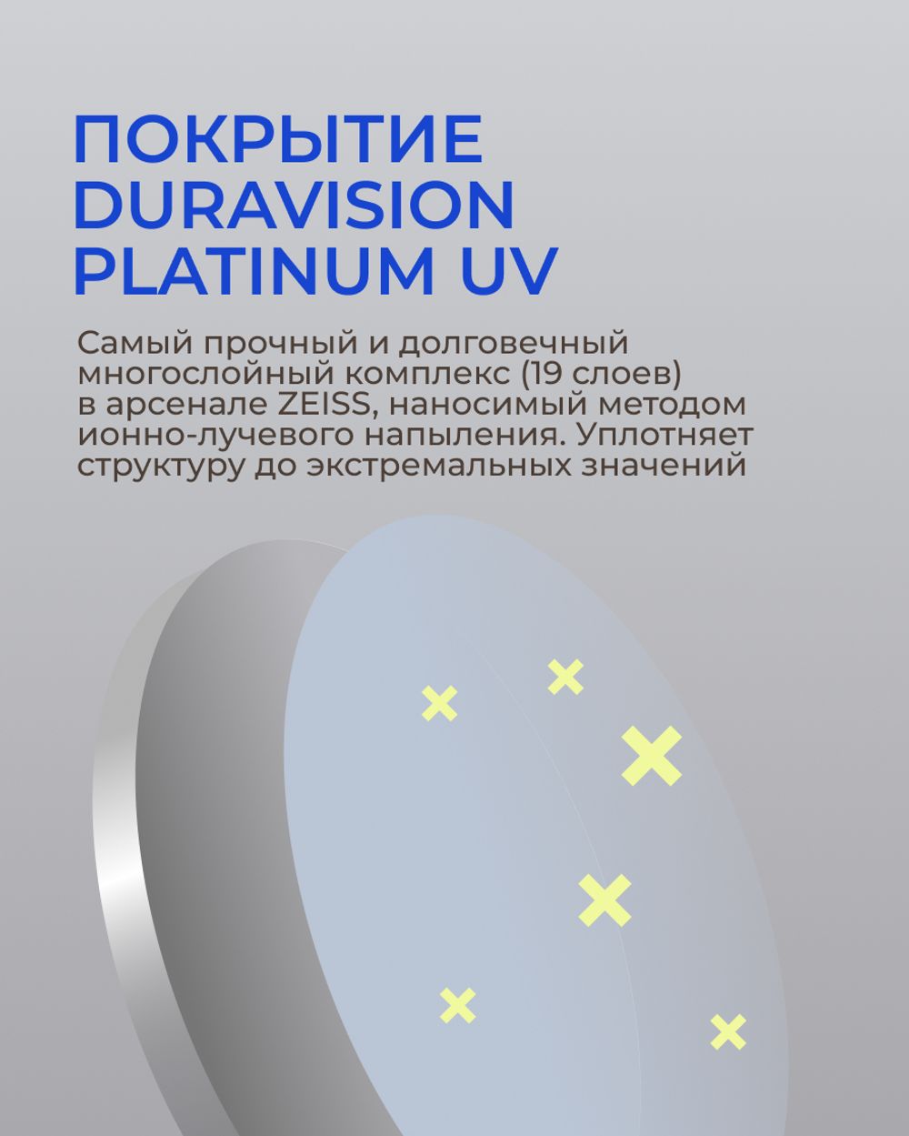 Фотохромная разгрузочная линза Zeiss Digital Lens PhotoFusion X DV Plus Platinum UV 1.5 Gray