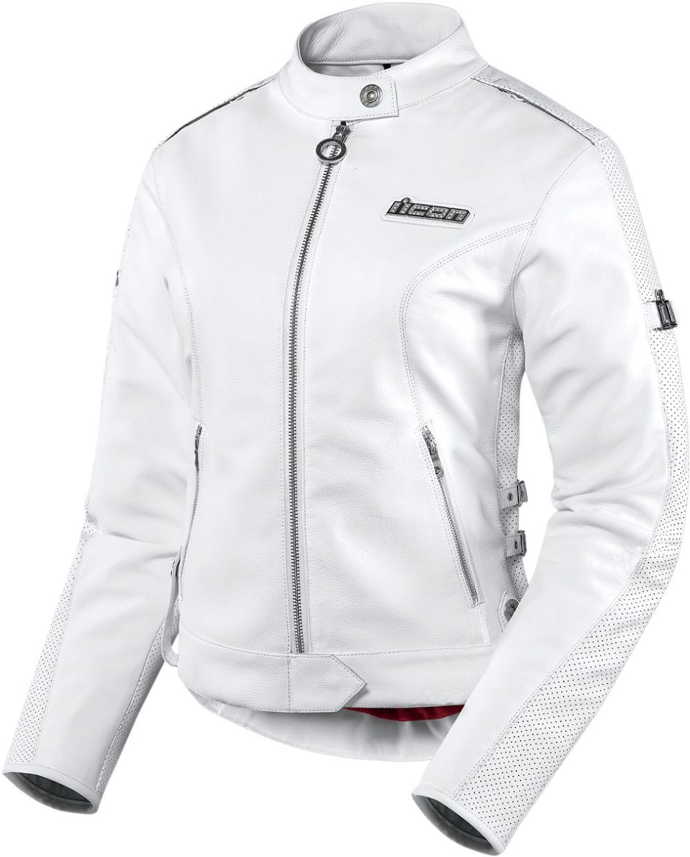 Мотокуртка - ICON HELLA (женская, кожа, белая)