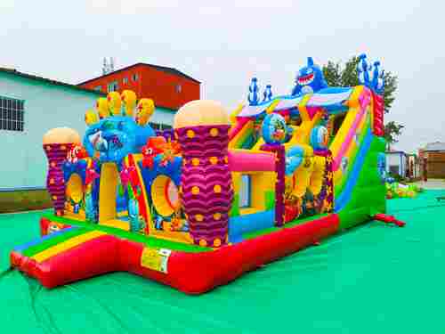 Коммерческий надувной батут с горкой «В гостях у моря 3» 9*5*5 м
