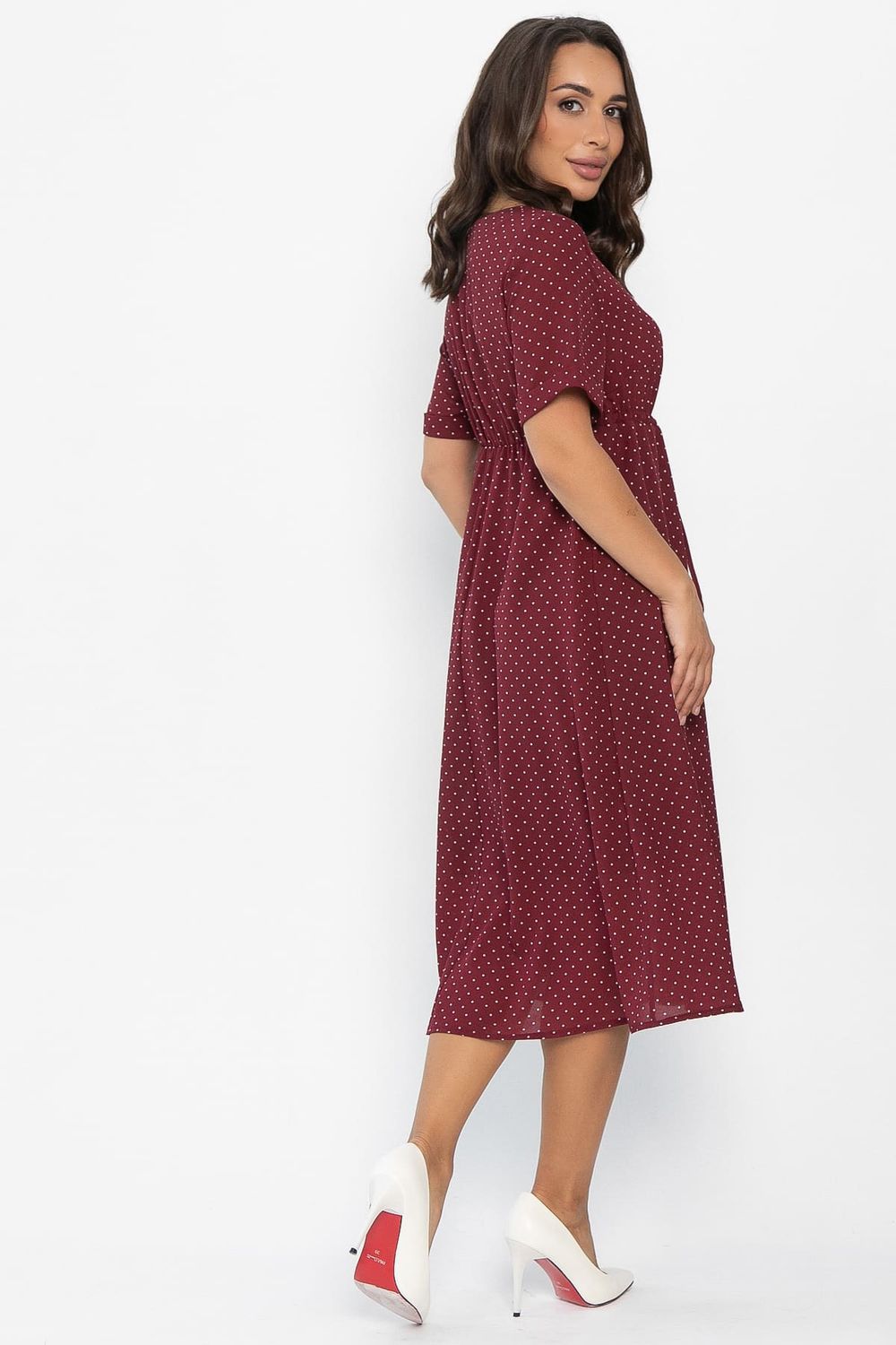 Платье Майя (бордовое/горох) П13984-3М LT Collection