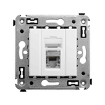 Компьютерная розетка RJ-45 в стену, кат.5e одинарнаяэкранированная,"Avanti", "Белое облако"