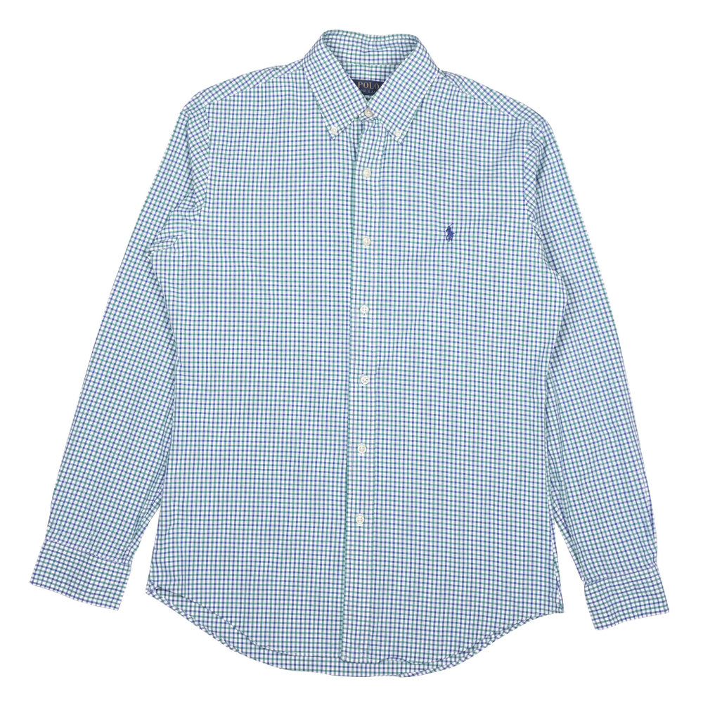 Классическая рубашка Polo Ralph Lauren в сине-зеленую клетку, М