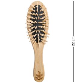 Народные промыслы BST-327/2 Массажная расческа деревянная «Малина» (береста)