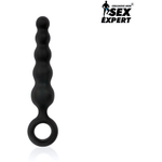 Анальный стимулятор-елочка из силикона с удобным кольцом Anal Pleasure (Цвет: черный)