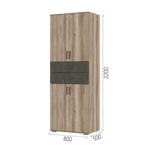 Шкаф Нельсон ШК 05 Дуб Каньон/Железный камень