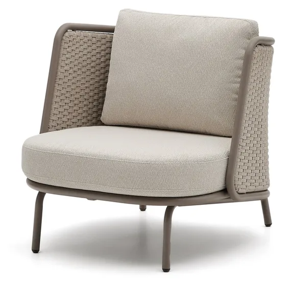 Уличное кресло Sedalis из алюминия и серо-коричневой веревки