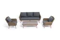 "Прованс" лаунж-зона плетеная из искусственного ротанга, цвет соломенный