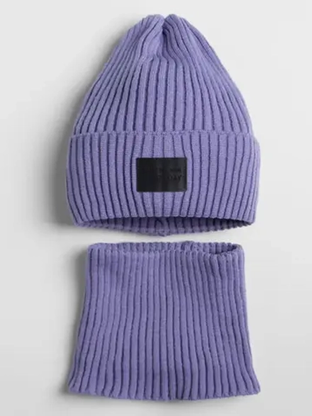 Шапка и снуд для девочки для осени