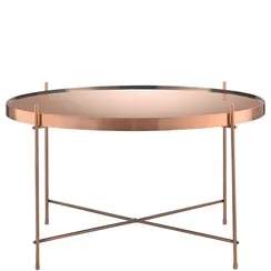 Журнальный столик Josen, Ø65 см, розовый/медный