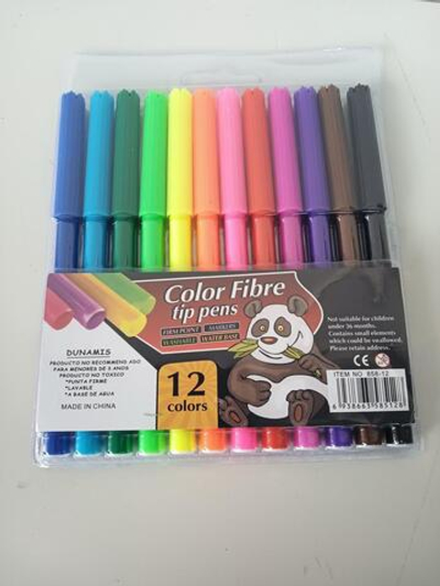 Фломастеры "Панда" 12 цветов, вентилируемый колпачок, ПВХ упаковка