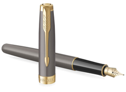 Parker Sonnet Grey Core GT - Ручка перьевая сталь нержавеющая F, подарочная упаковка