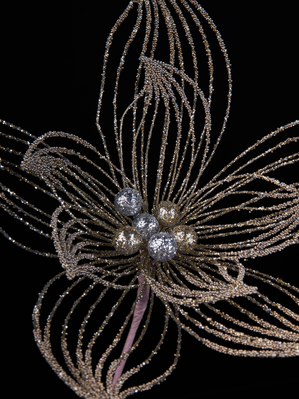 Цветок 19х52см ChristmasDeLuxe платина