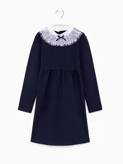 Платье "Школа-3" для девочки, цвет т.синий, рост 122 см (64)