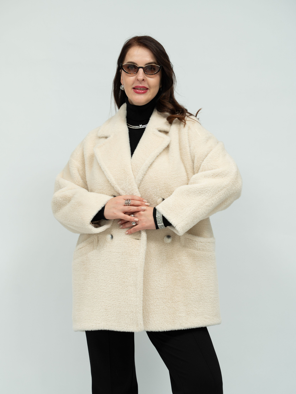 пальто женское демисезонное двубортное осень весна короткое большие размеры
