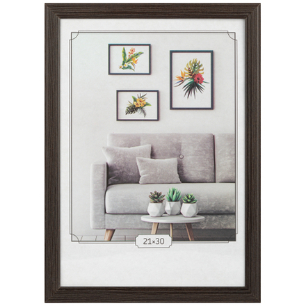 Фоторамка Image Art С22 МДФ универсальная 21х30 цвет венге вставка прозрачный пластик