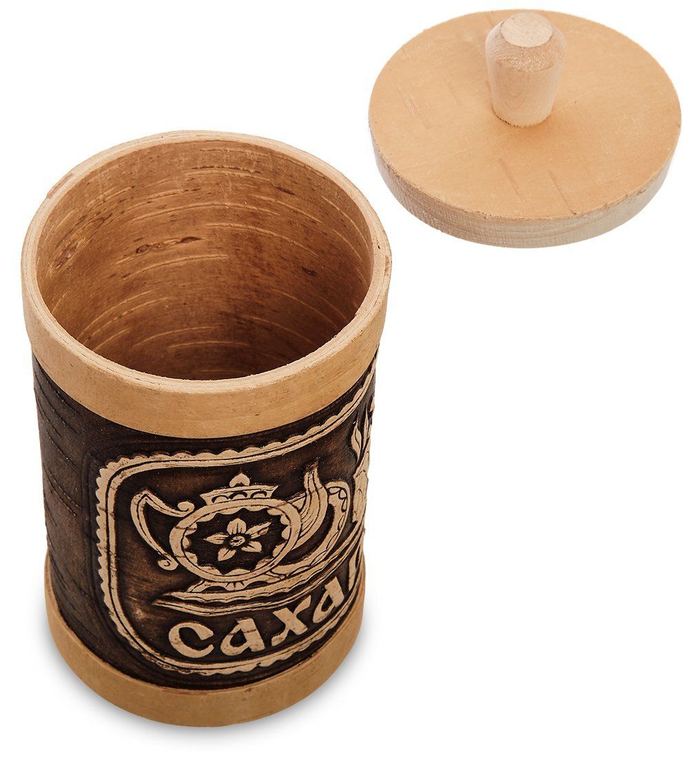 Народные промыслы BST-336/ 3 Туесок «Сахар» ср. (береста)