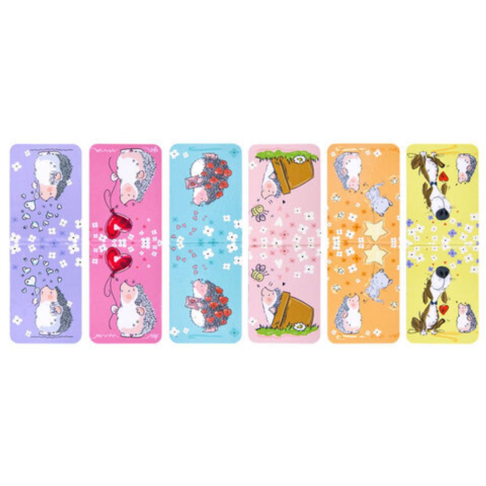 Закладки для книг МАГНИТНЫЕ, "АССОРТИ 5 ДИЗАЙНОВ ЗВЕРЯТА", 6 штук, 35x25 мм, FUNSTER (ФАНСТЕР), 116651