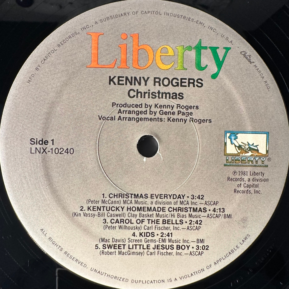 Kenny Rogers ‎– Christmas (США 1984г.)