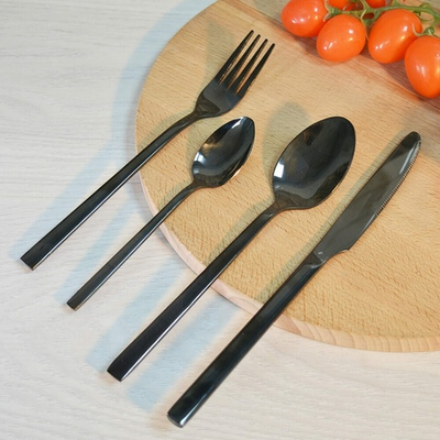 Набор столовых приборов 24шт "Sanli", цвет черный