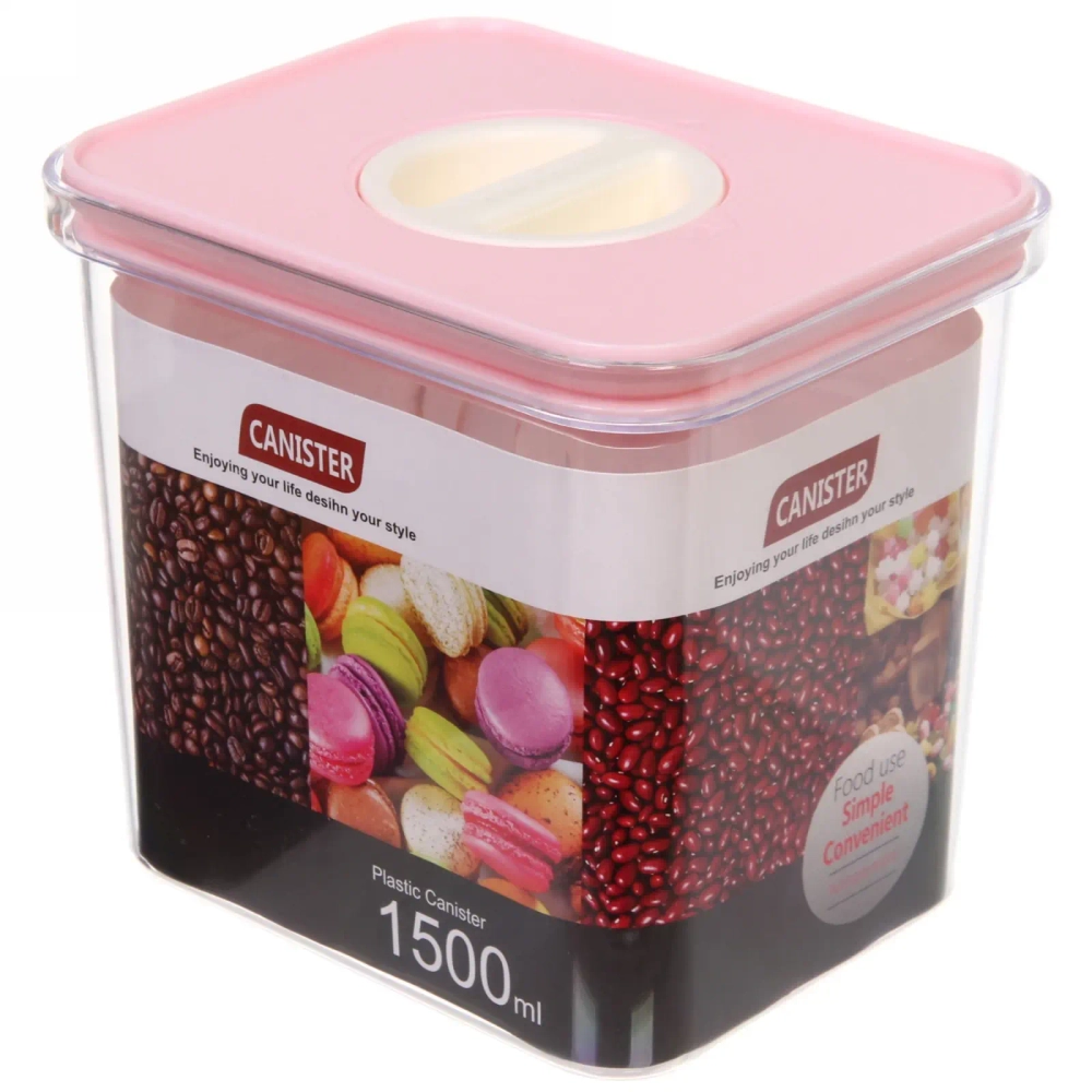 Банка для продуктов пластиковая 1500мл «Premium» 15,5*12,5*14,5см