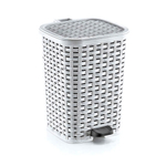 Мусорное ведро с педалью 12 лт ПЛЕТЁНОЕ белый
