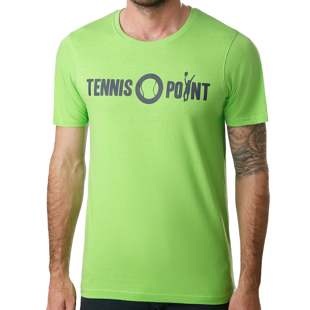 Мужское теннисное поло Tennis-Point Basic Cotton T-Shirt Men - Light Green, Black