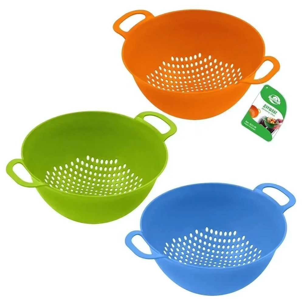 Дуршлаг D14см 3цв.