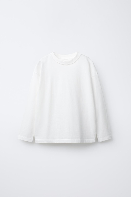 ZARA БАЗОВАЯ ФУТБОЛКА, БЕЛЫЙ