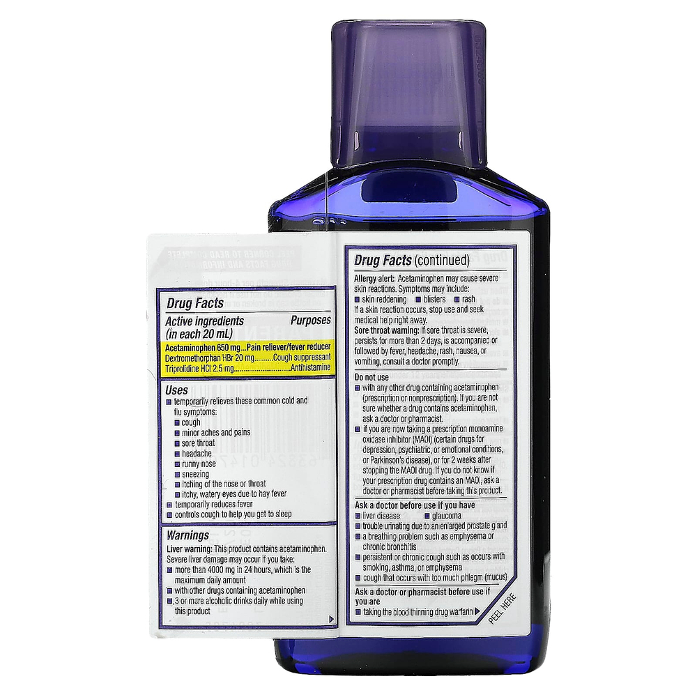 Mucinex, Nightshift, средство от простуды и гриппа, для детей от 12 лет, 180 мл (6 жидк. унций)