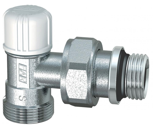 Вентиль запорный угловой, 1/2", М24х19, EPDM (аналог FV 1100 C12) FAR