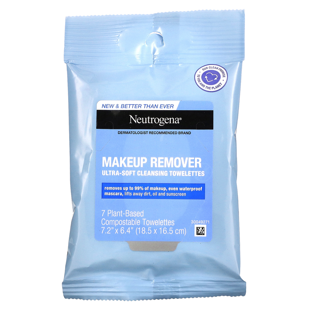 Neutrogena, Очищающие салфетки для снятия макияжа, 7 предварительно увлажненных салфеток