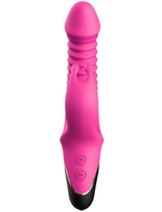 Ярко-розовый вибратор Crazy Rabbit с фрикционным движением и ротацией - 23 см. (Цвет: ярко-розовый)