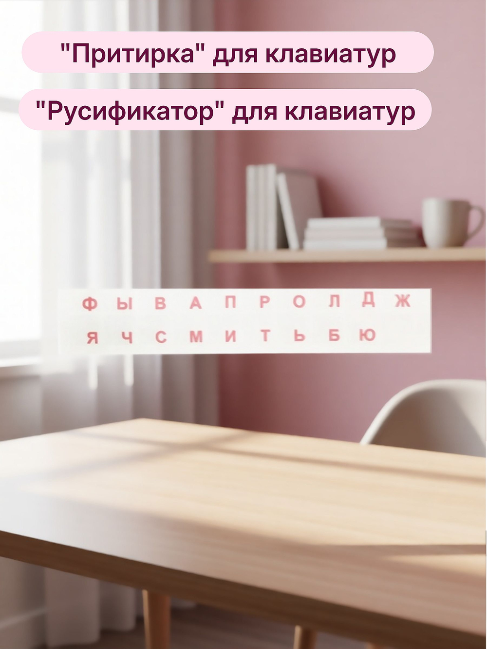 Наклейки на клавиатуру PMGLabe 11*12мм. Русские буквы. Прочная УФ печать спеканием. Плёнка с микропорами износостойкая для улицы. Красные буквы, прозрачная основа.