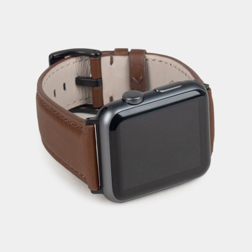 Ремешок для Apple Watch 44/45/46 mm из кожи теленка, коричневого цвета