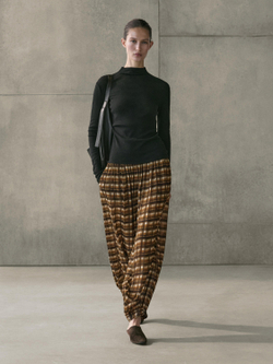 Massimo Dutti Свободные брюки-саруэль, горчично-желтый